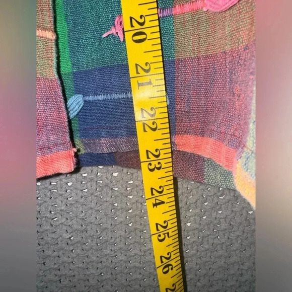 Lifestyle Bright Vintage Plaid Multicolored Jacket Tassels 80s True Vintage M - Picture 4 of 7